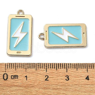 Rack Plating Alloy Enamel Pendants PALLOY-F308-09G-01-1