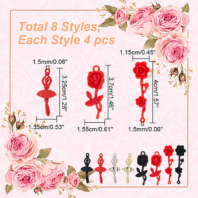 28PCS 8Style Alloy Pendants FIND-AR0004-51-1