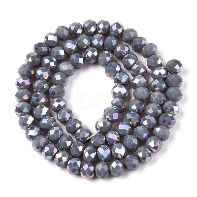 Electroplate Glass Beads Strands EGLA-A044-P6mm-B10-1
