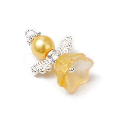 8Pcs 8 Colors Glass Pendants PALLOY-JF03575-02-1
