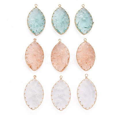 Crackle Glass Pendants GLAA-Q088-016-1