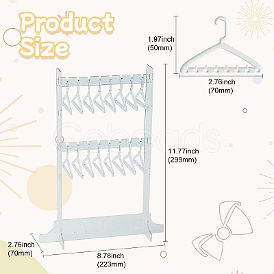 2 Layers Hanger Style Acrylic Earring Storage Display Rack ST-CJ0034-03-1