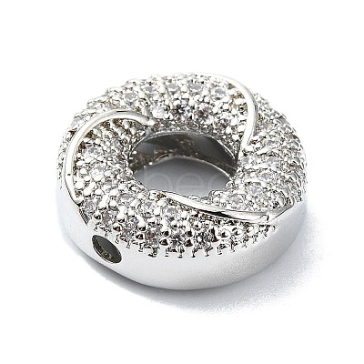Rack Plating Brass Micro Pave Clear Cubic Zirconia Beads KK-U014-03P-1