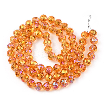 Electroplate Transparent Glass Beads Strands EGLA-N002-34C-C08-1