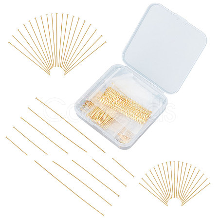 CREATCABIN 200Pcs 5 Style Brass Flat Head Pins KK-CN0001-13-1