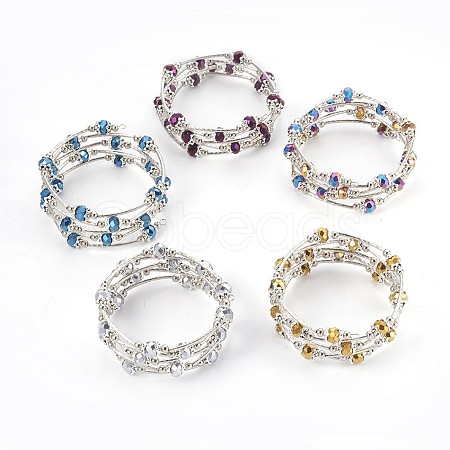 Electroplate Glass Wrap Bracelets BJEW-JB04018-1
