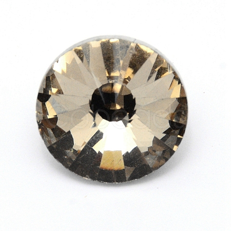 Glass Rhinestone Button BUTT-WH0015-21C-04-1