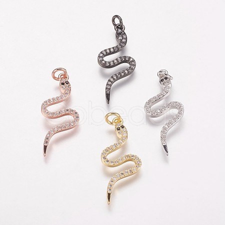 Brass Cubic Zirconia Pendants KK-P134-27-1
