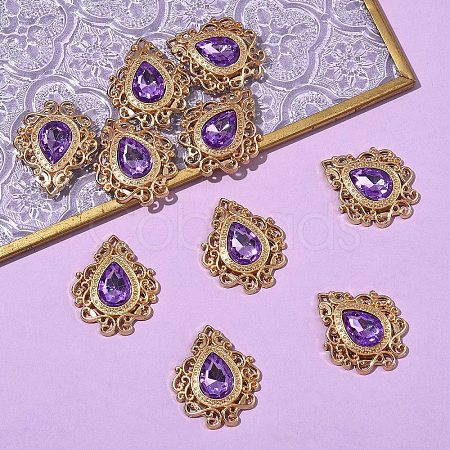 Retro Baroque Style Alloy Acrylic Pandants PALLOY-YW00070-07G-08-1