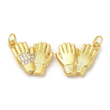 Rack Plating Brass Micro Pave Cubic Zirconia Pendants KK-C030-11G-1