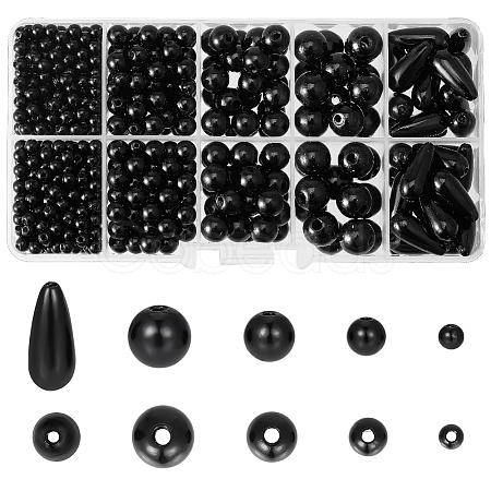 PandaHall Elite 5 Style ABS Plastic Imitation Pearl Beads KY-PH0001-66-1