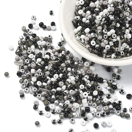 Opaque & Transparent Inside Colours Glass Seed Beads SEED-YW0002-17C-1