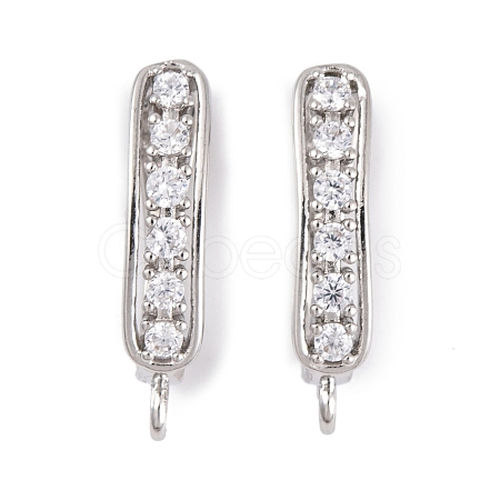 Rack Plating Brass Cubic Zirconia Hoop Earring Findings KK-S374-04P-04-1