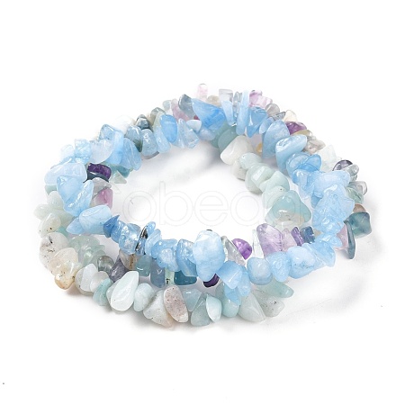 Chips Natural Mixed Stone Stretch Bracelets X-BJEW-JB05643-1