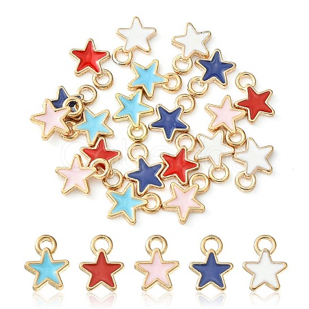 20Pcs 5 Styles Alloy Enamel Charms ENAM-YW0002-98-1
