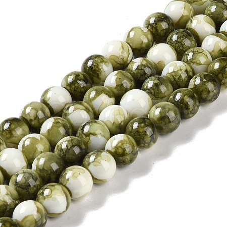 Baking Paint Glass Bead Strands GLAA-H031-01C-14-1