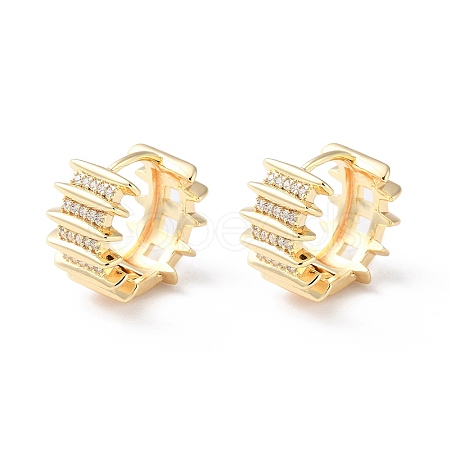 Brass Micro Pave Cubic Zirconia Hoop Earrings EJEW-P259-21G-1