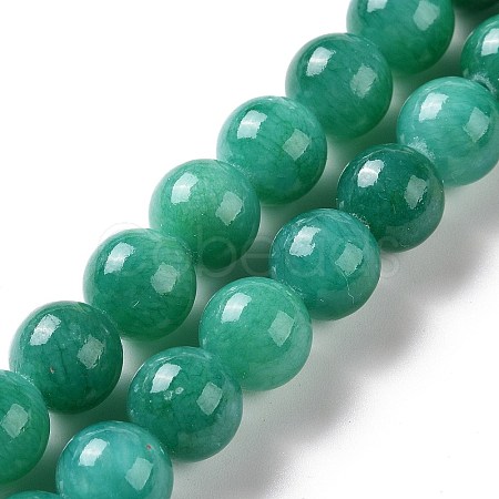 Natural Mashan Jade Round Beads Strands G-D263-8mm-XS34-1
