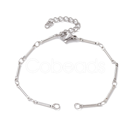 Brass Bar Link Chain Bracelet Making AJEW-JB01219-02-1