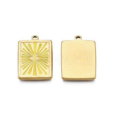 304 Stainless Steel Enamel Pendants STAS-N092-161A-1