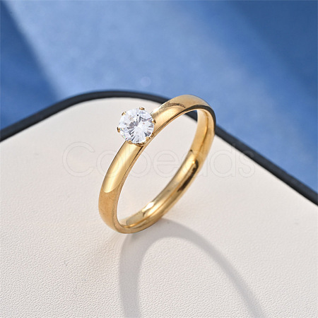 Stainless Steel with Rhinestone Finger Rings FS-WGB751E-31-1