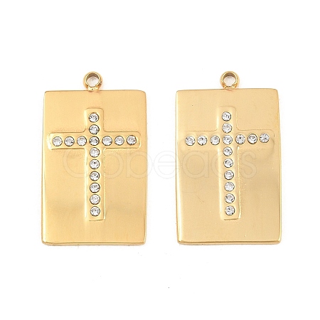 304 Stainless Steel Rhinestone Pendants RB-CBADC81-13G-01-1