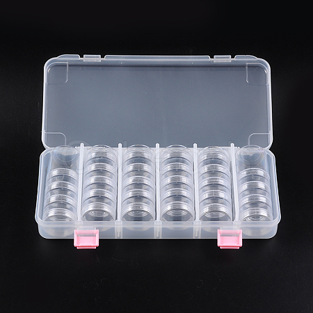 Plastic Bead Storage Containers with Lids and 30PCS Mini Storage Jars C020Y-1