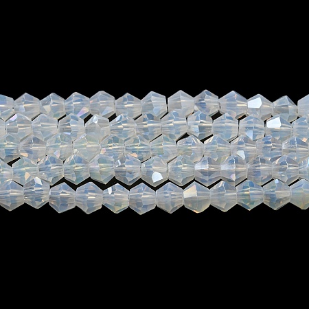 Imitation Jade Electroplate Glass Beads Strands EGLA-A039-J6mm-B05-1