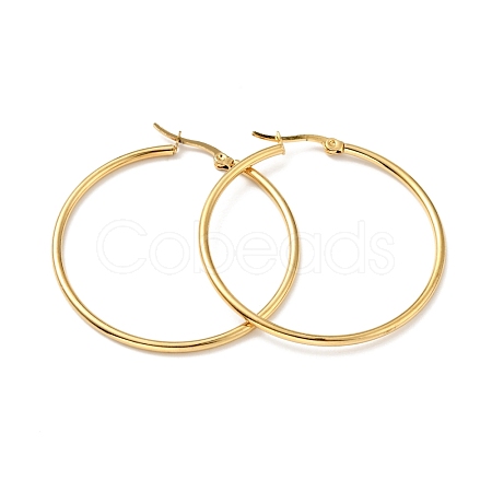 PVD Vacuum Plating 201 Stainless Steel Hoop Earrings with 304 Stainless Steel Pins for Women EJEW-D279-12G-03-1