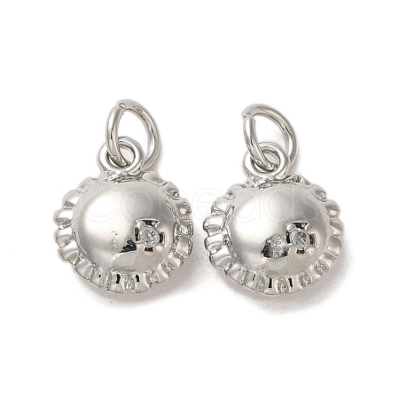 Rack Plating Brass & Cubic Zirconia Charms KK-G487-01P-1