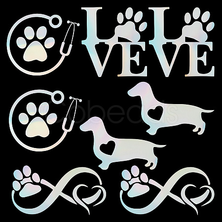 8 Sheets 4 Style Infinity Love & Bird Laser Style Plastic Adhesive Car Stickers STIC-GF0001-04A-1