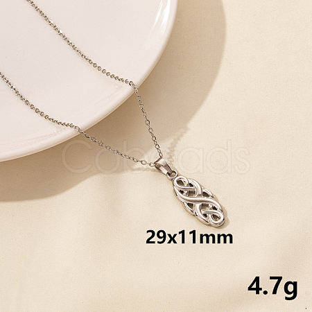 304 Stainless Steel Knot Pendant Necklaces VH1834-9-1