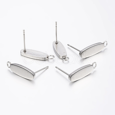 Non-Tarnish 304 Stainless Steel Stud Earring Findings X-STAS-I071-19P-1