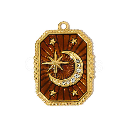 304 Stainless Steel Enamel Pendants STAS-OY004-76G-1