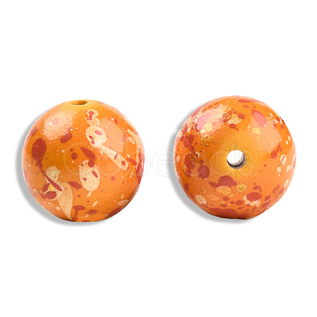 Spray Painted Resin Beads RESI-N034-19-V07-1