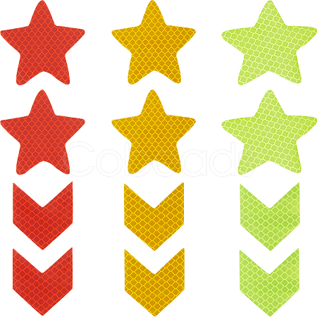 30Pcs 6 Styles Star & Arrow Waterproof PET Warning Stickers STIC-GF0001-20-1