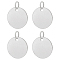 BENECREAT 4Pcs 925 Sterling Silver Charms, Blank Flat Round, with Jump Rings, Silver, 10x0.5mm, Hole: 2.7mm