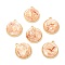 Resin Shell Pendants, with Alloy Findings, Half Round, PeachPuff, 25.5x22x9mm, Hole: 2mm