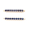 Rack Plating Brass Micro Pave Cubic Zirconia Connestor Charms, Long-Lasting Plated, Real 18K Gold Plated, Cadmium Free & Nickel Free & Lead Free, Strip, Marine Blue, 24x2x2.5mm, Hole: 1mm