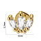 304 Stainless Steel Micro Pave Clear Cubic Zirconia Cartilage Earrings, Golden, Leaf, 10mm, Pin: 1.2mm