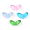 Spray Painted Transparent Glass Beads, Leaf, Mixed Color, 6.5x14x4.5mm, Hole: 1mm