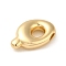 Brass Pendant, Real 18K Gold Plated, Letter Q, 24.5x16.5x5mm, Hole: 3.6x2mm