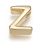 Brass Charms, for Personalized Name Necklace Making, Long-Lasting Plated, Letter, Letter.Z, Z: 8.5x7x3mm, Hole: 1.5mm