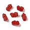 Synthetic Coral Carved Beads, Dyed, Lion, FireBrick, 9x18x10mm, Hole: 1.5mm