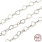 Anti-Tarnish Rhodium Plated 925 Sterling Silver Heart Link Chains, Soldered, Platinum, 4x5.5x0.6mm