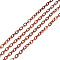 Brass Cable Chains, Soldered, with Spool, Flat Oval, Red Copper, 3.2x2.5x0.4mm, Fit for 0.8x5mm Jump Rings, about 32.8 Feet(10m)/roll