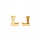 Alloy Slide Charms, with Crystal Rhinestone and Initial Letter A~Z, Letter.L, L: 11.5x10x4mm, Hole: 1.5x8mm