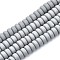 Handmade Polymer Clay Beads Strands, for DIY Jewelry Crafts Supplies, Flat Round, Gray, 6~7x3mm, Hole: 1.5mm, about 113~116pcs/strand, 15.55 inch~16.14 inch(39.5~41cm)