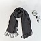 Women's Long Plaid Polyester Imitation Cashmere Tassels Scarf, Winter/Fall Warm Large Soft Tartan Shawls Wraps, Slate Gray, 2000x650mm