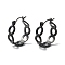 304 Stainless Steel Oval Link Chunky Hoop Earrings for Women, Electrophoresis Black, 21.5x20.5x7mm, Pin: 0.7mm